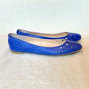 Sam Edelman Women’s Genuine Leather Crocodile Laser Cut Flats (7.5)